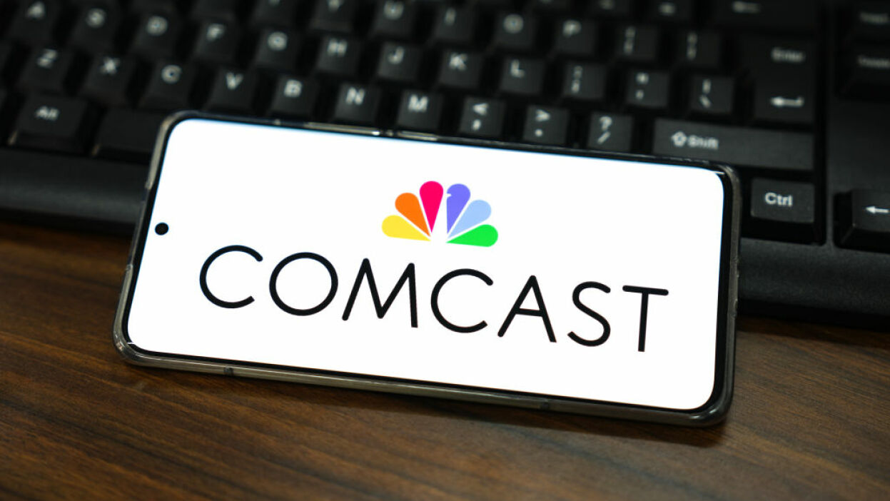 Comcast logo on phone screen
