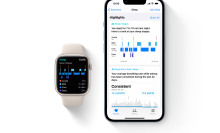 Apple Watch and Apple health app showing sleep activity