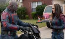 Drax and Mantis argue over a motorcycle in "Guardians of the Galaxy, Vol. 3." 