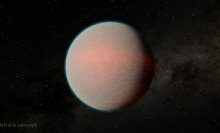 An artist's conception of a mysterious “mini-Neptune" exoplanet.