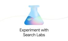 A conical flask icon with "Experiment with Search Labs" underneath