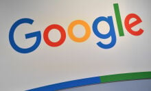 google logo at a tech fair
