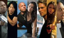 Seven characters from the "Fast and Furious" films in a composite image.