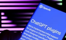 ChatGPT plugins page on a smartphone