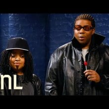 Quinta Brunson and Kenan Thompson dressed in all black