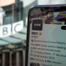 BBC Twitter account labeled as "government-funded media"