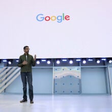 Google CEO Sundar Pichai at Google I/O in 2018