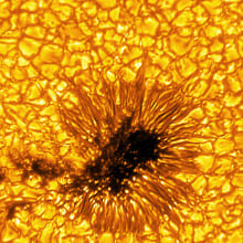 Solar telescope observing sunspot
