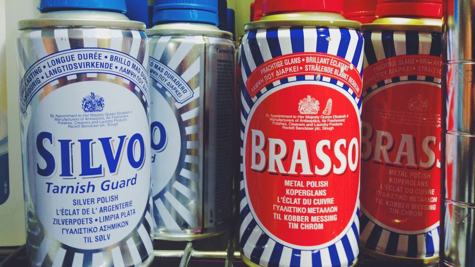 Cans of Brasso and Silvo.