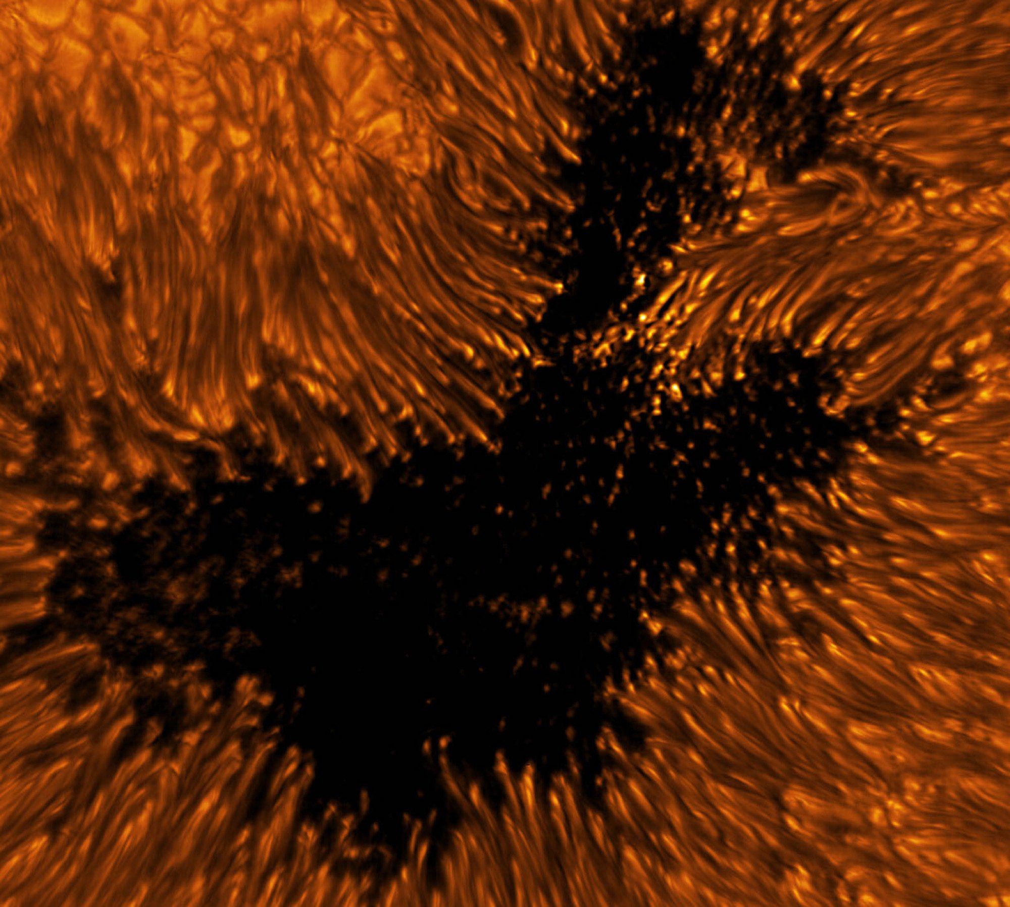 Looking at a sunspot close up
