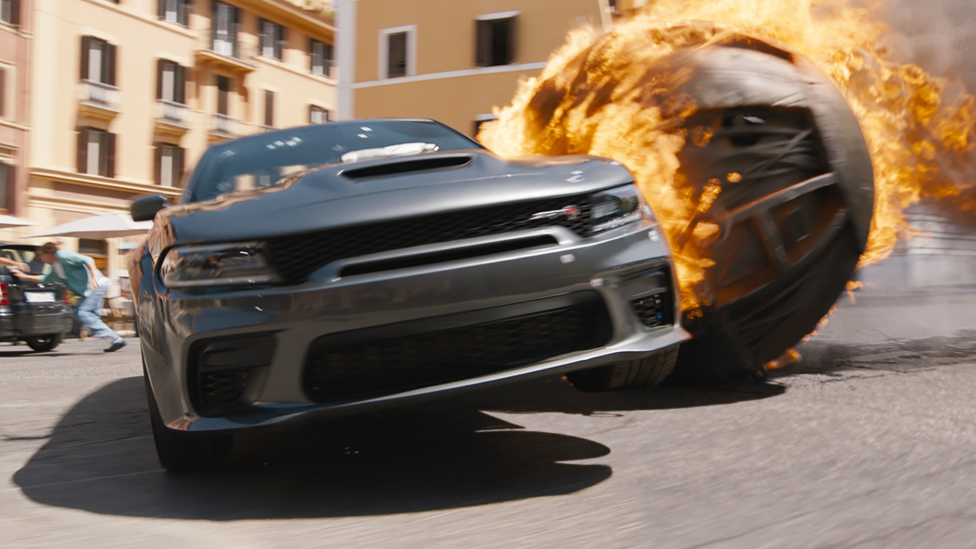 A giant spherical bomb hits a car in Rome in "Fast X."