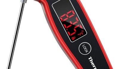 ThermoPro TP19 digital meat thermometer on a white background.
