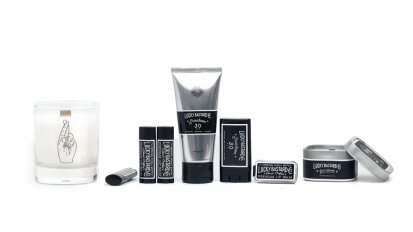The Smooth Sailor skincare set on a white background.