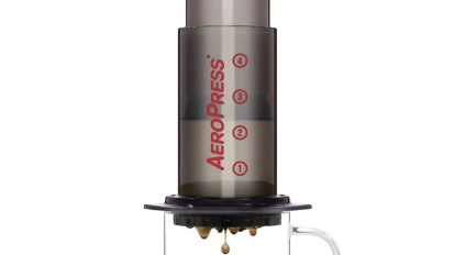 Aeropress Coffee and Espresso Maker on a white background.