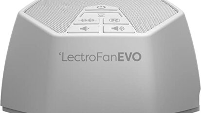 LectroFan Evo White Noise Sound Machine on a white background.