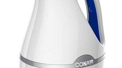 Blue and white clothes steamer