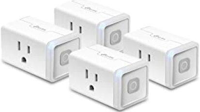 Smart plugs on a white background.