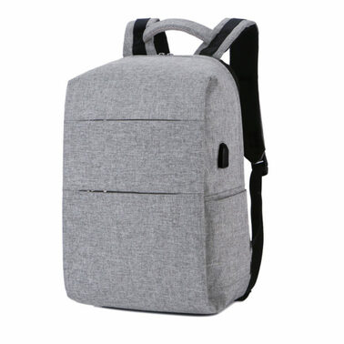 Grey backpack with black straps