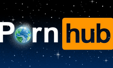 pornhub logo with 'o' displayed as earth