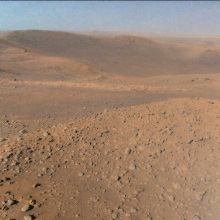 NASA's experimental helicopter Ingenuity snapped this Martian vista from 40 feet up in the air.