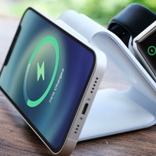 magstack charging station with apple watch and iphone