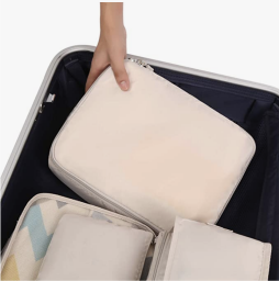 packing cubes in a suitcase