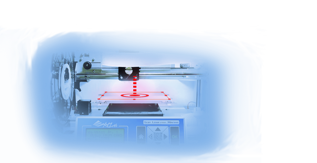 The Da Vinci junior 3 in 1 3D printer auto bed calibration system