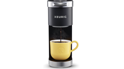keurig k mini with yellow coffee cup