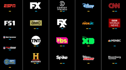 list of channels and logos available on slingtv