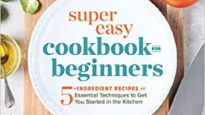 Cover of the cookbook by Lisa Grant with the title, "Super Easy Cookbook for Beginners".