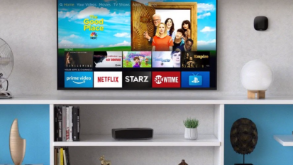 The Fire TV Stick in a living room.