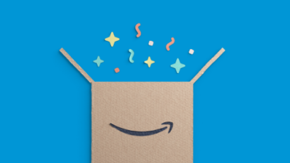 An Amazon Prime membership on a blue background.