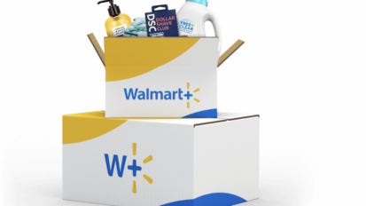 walmart boxes filled with household cleaners