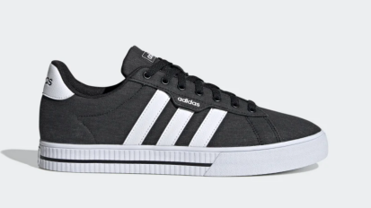 black daily 3.0 sneakers in black with white adidas stripes
