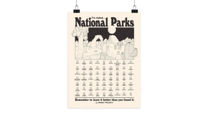 a national parks fill-in poster on two clips