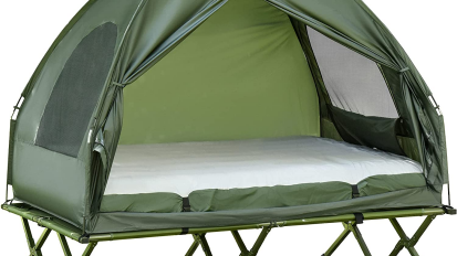 green outsunny camping bed